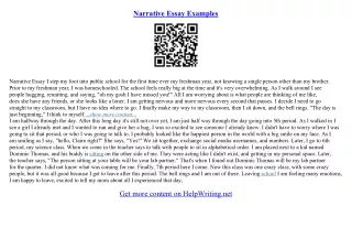 examples of narrative essays for college