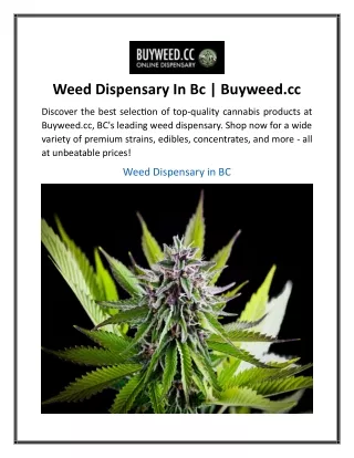 Weed Dispensary In Bc  Buyweed