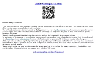 is global warming man made essay