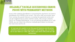 A simple guide to quickly resolve QuickBooks Error PS038