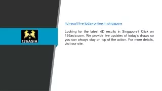 4d Result Live Today Online in Singapore | 126asia.com