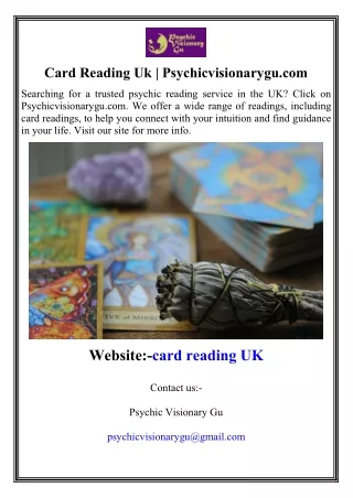 Card Reading Uk  Psychicvisionarygu.com