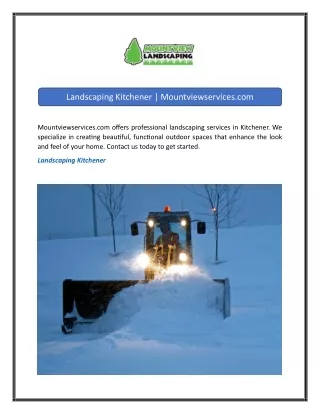 Landscaping Kitchener  Mountviewservices.com