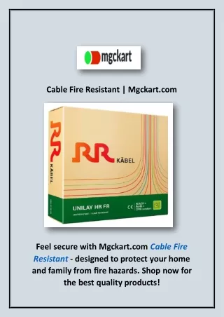 Cable Fire Resistant | Mgckart.com