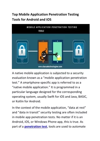 Top Mobile Application Penetration Testing Tools for Android and iOS