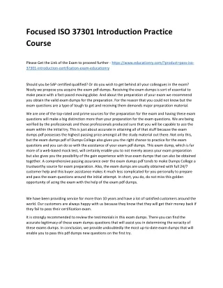 Focused ISO 37301 Introduction Practice Course