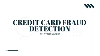 Credit Card Fraud Detection using Machine Learning