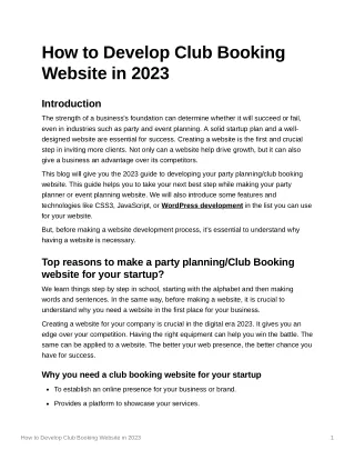 How to Develop Club Booking Website in 2023