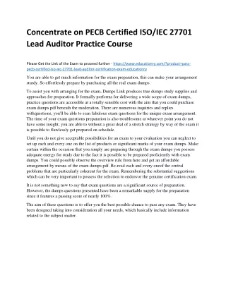 Concentrate on PECB Certified ISO/IEC 27701 Lead Auditor Practice Course