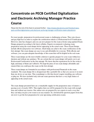 Concentrate on PECB Certified Digitalization and Electronic Archiving Manager Pr