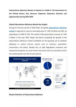 Polyurethane Adhesives Market