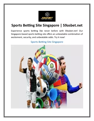 Sports Betting Site Singapore  S9asbet.net (3)