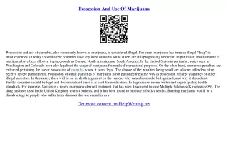 essay on cannabis