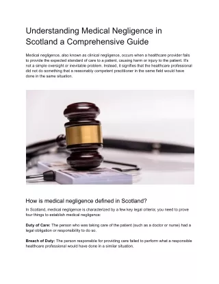 Understanding Medical Negligence in Scotland a Comprehensive Guide