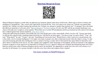 harrison bergeron theme essay