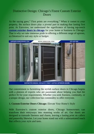 Distinctive Design Chicago's Finest Custom Exterior Doors