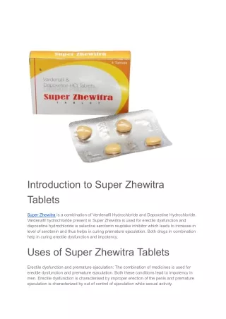 Super Zhewitra Tablets