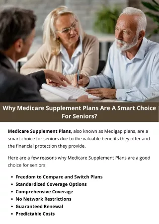 Why Medicare Supplement Plans Are A Smart Choice For Seniors?