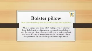 Bolster pillow