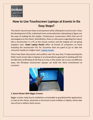 How to Use Touchscreen Laptops at Events in Six Easy Steps?