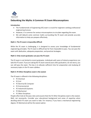 Debunking the Myths: 6 Common FE Exam Misconceptions