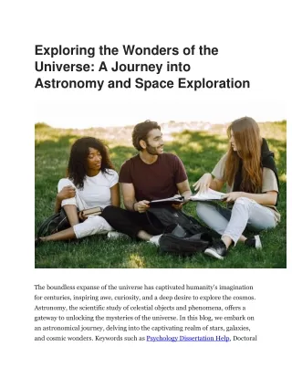 exploring the wonders of the universe