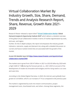 Virtual Collaboration Market Analysis 2029