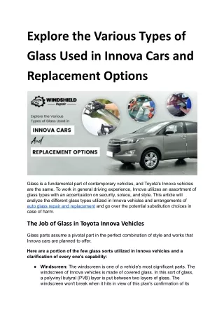 Explore the Various Types of Glass Used in Innova Cars and Replacement Options.docx