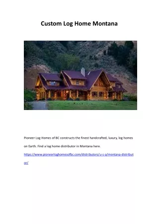 Custom Log Home Montana