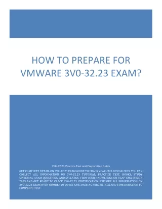 How to Prepare for VMware 3V0-32.23 Exam?