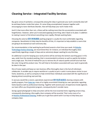 Cleaning Service - Integrated Facility Services