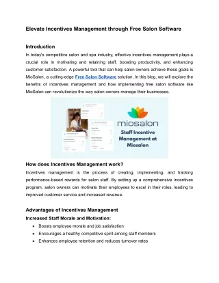 Elevate Incentives Management through Free Salon Software