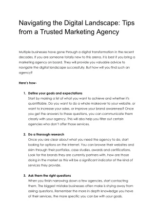 Navigating the Digital Landscape_ Tips from a Trusted Marketing Agency