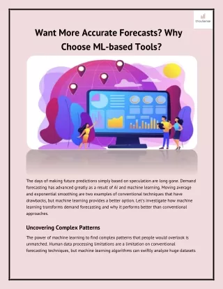 Want More Accurate Forecasts? Why Choose ML-based Tools?