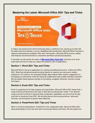 Mastering the Latest: Microsoft Office 2021 Tips and Tricks