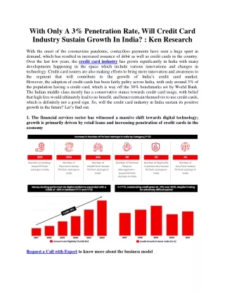 Growth Drivers of the Indian Credit Card Industry - Ken Research