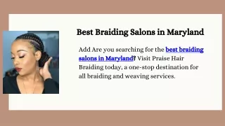 Best Braiding Salons in Maryland