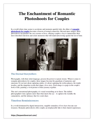 The Enchantment of Romantic Photoshoot for Couples