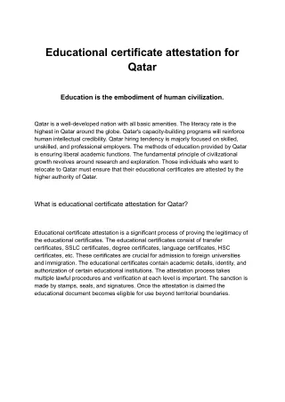 Educational certificate attestation for Qatar (1)