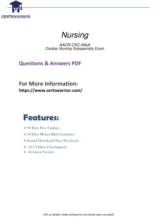 Latest AACN CSC-Adult practice test pdf dumps