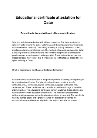 Educational certificate attestation for Qatar (1)