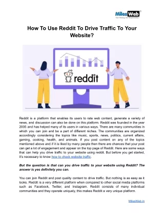 How To Use Reddit To Drive Traffic To Your Website_