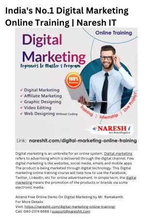 India's No.1 Digital Marketing Online Training  Naresh IT