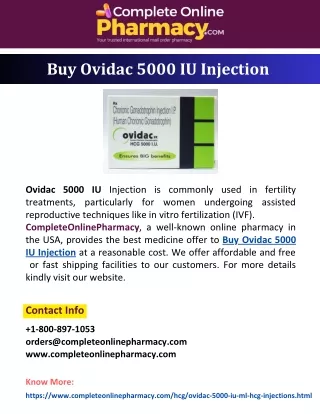 Buy Ovidac 5000 IU Injection