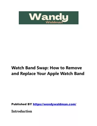 How to Remove Apple Watch Band