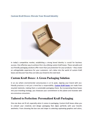 Custom Kraft Boxes