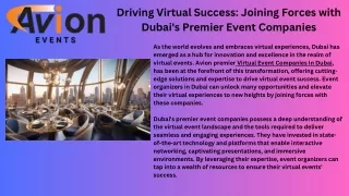 Virtual Event Companies In Dubai | Avion Dubai