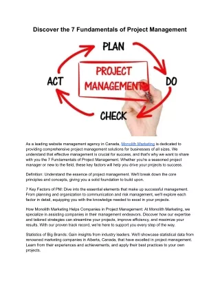 Project Management - Discover Some Important Fundamentals
