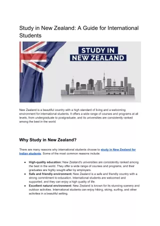 Study in New Zealand