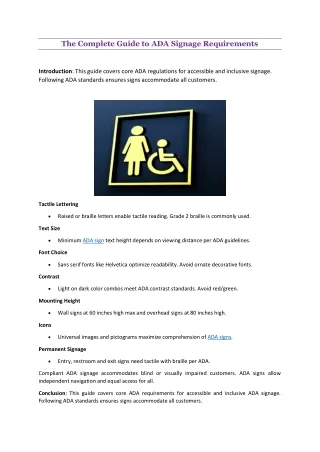 The Complete Guide to ADA Signage Requirements